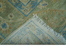 Custom Made Hand Knotted Beige and Blue Traditional Turkish Wool Rug