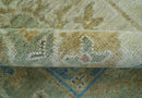 Custom Made Hand Knotted Beige and Blue Traditional Turkish Wool Rug
