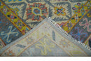 Custom Made Hand Knotted Beige, Gray and Mustard Oriental Multi Size Wool Area Rug