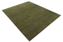 Custom Made Hand Knotted Blue and Brown Stripes Design Contemporary Area Rug