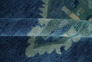 Tullu Custom Made Hand Knotted Blue and Silver Traditional Wool Rug