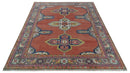 Custom Made Hand Knotted Dark Peach and Silver Traditional Wool Rug