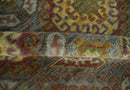 Custom Made Hand Knotted Gold and Gray Multi Size Oriental Traditional Wool Area Rug