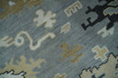 Custom Made Hand Knotted Silver and Beige Traditional Oushak Wool Area Rug