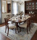 Custom Made Hand Knotted Gray, Blue and Beige Traditional Oushak Wool Area Rug