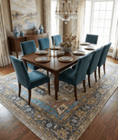 Custom Made Hand Knotted Ivory and Camel Traditional Heriz Wool Rug