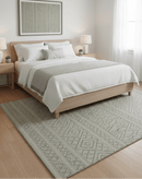 Custom Made Hand Knotted Modern Contemporary Gray Wool Area Rug