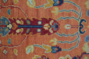 custom Made Hand Knotted Rust and Beige Traditional Turkish Knot Oushak Wool Rug