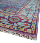 Custom Made Hand Knotted Silver, Purple and Green Traditional Wool Area Rug