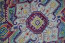 Custom Made Hand Knotted Silver, Purple and Green Traditional Wool Area Rug