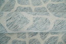 Custom Made Hand Tufted Ivory and Gray mosaic Pattern wool Area Rug