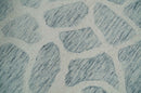 Custom Made Hand Tufted Ivory and Gray mosaic Pattern wool Area Rug