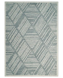 Custom Made Hand Tufted Ivory and Gray Stripes Pattern wool Rug