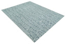 Custom Made Hand Tufted Multi Size Woolen Modern Ivory and Blue Area Rug