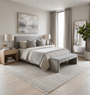 Custom Made Hand Tufted Solid Shaded Brown, Beige and Gray Area Rug