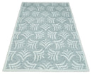 Custom Made Ivory and Gray modern Pattern hand Hooked Contemporary wool Rug