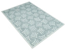 Custom Made Ivory and Gray modern Pattern hand Hooked Contemporary wool Rug
