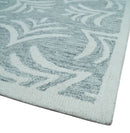 Custom Made Ivory and Gray modern Pattern hand Hooked Contemporary wool Rug
