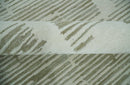 Custom Made Ivory and Olive Modern Design Hand Tufted Wool Rug