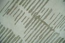 Custom Made Ivory and Olive Modern Design Hand Tufted Wool Rug