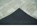 Custom Made Ivory and Olive Modern Design Hand Tufted Wool Rug
