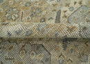 Custom Made Ivory, Brown and Blue Traditional Hand Knotted Wool Area Rug