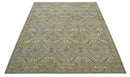 Custom Made Ivory, Brown and Blue Traditional Hand Knotted Wool Area Rug