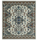 Custom Made Ivory, Gray and Camel Traditional Hand knotted Wool Area Rug