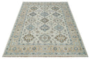 Custom Made Ivory, Peach and Gray Hand knotted Traditional Turkish Design Oushak wool Area Rug