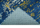 Custom Made Modern Abstract Blue And Beige Hand Tufted Wool-Art Silk Rug
