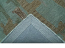 Custom Made Modern Abstract Blue Hand Tufted Wool Area Rug