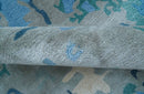Custom Made Modern Abstract Blue Hand Tufted Wool Art-Silk Rug