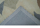 Custom Made Modern Abstract Design Beige Hand Tufted Wool Area Rug