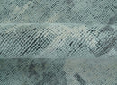 Custom Made Modern Abstract Design Blue And Gray Hand Knotted Wool Area Rug
