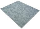 Custom Made Modern Abstract Gray Hand Tufted wool rug