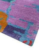 Custom Made Modern Abstract Multi-color Hand Tufted Wool-Art Silk Rug