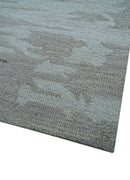 Custom Made Modern Abstract Silver And Blue Hand Tufted Wool  Rug