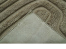 Custom Made Modern Contemporary Beige And Gray Hand Knotted Wool Rug