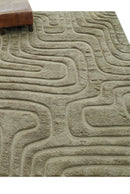 Custom Made Modern Contemporary Beige And Gray Hand Knotted Wool Rug
