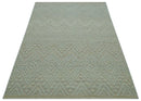 Custom Made Modern Contemporary Beige Hand Knotted Wool Area Rug