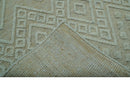 Custom Made Modern Contemporary Beige Hand Knotted Wool Area Rug