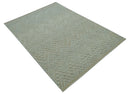 Custom Made Modern Contemporary Beige Hand Knotted Wool Area Rug