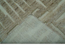 Custom Made Modern Contemporary Beige Hand Knotted Wool Area Rug