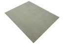 Custom Made Modern Geometrical Beige and Silver Hand Tufted Natural Wool Area Rug