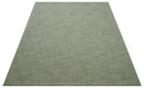 Custom Made Modern Geometrical Beige Hand Tufted Wool Area Rug