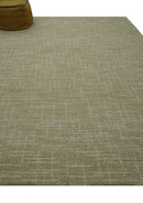Custom Made Modern Geometrical Beige Hand Tufted Wool Area Rug