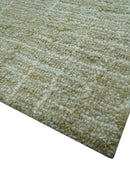 Custom Made Modern Geometrical Beige Hand Tufted Wool Area Rug