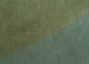 Custom Made Modern Geometrical Design Green And Gray Hand knotted wool Area Rug