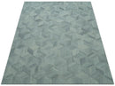 Custom Made Modern Geometrical Gray Hand Tufted Natural Wool Area Rug