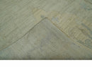Custom Made Modern Ikat Design Beige And Blue Hand Knotted Wool Area Rug